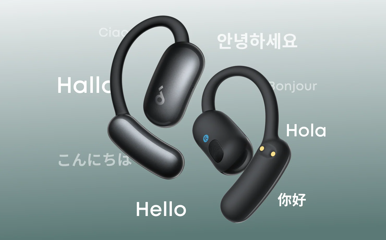 ⁦أنكر سماعة أذن لاسلكية Soundcore AeroFit 2 بمساعد ذكي موديل A3874H12 - أسود⁩ - الصورة ⁦3⁩